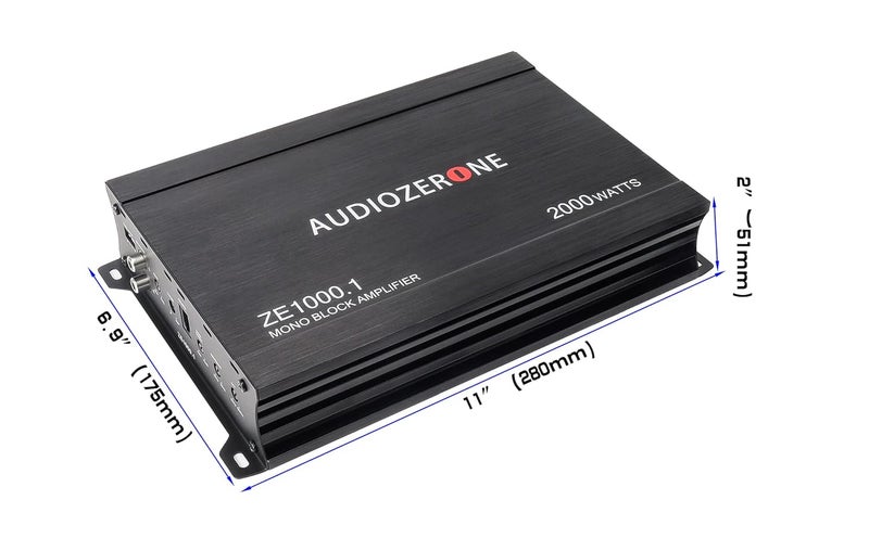 AUDIOZERONE Car Audio Amplifier ZE1000.1 2000W Monoblock Class D MOSFET Subwoofer Audio, 1-4 Ohm Stable, Low Pass Crossover, Mosfet Power Supply, Stereo - Image 5